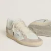 Women's Ball Star LTD in nappa leather and suede with silver leather star and Swarovski crystals