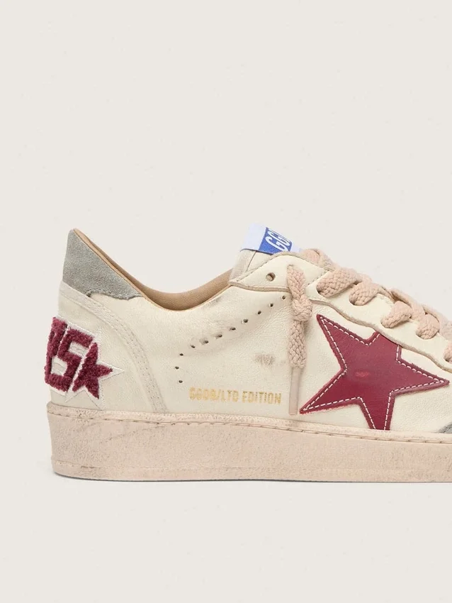 Women's Ball Star LTD in nappa with leather star and silver suede heel tab