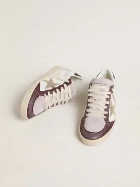 Women’s Ball Star LTD in nappa with platinum foiled leather star and burgundy nubuck leather heel tab