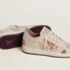 Women's Ball Star LTD in pink and beige suede with pearl-gray leather heel tab