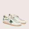 Women’s Ball Star LTD in white leather with green star and Skins