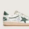 Women’s Ball Star LTD in white leather with green star and Skins