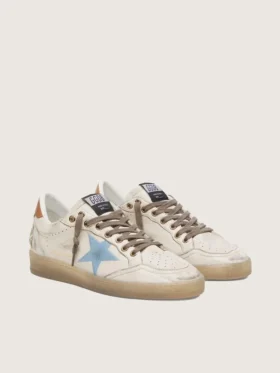 Women’s Ball Star LTD in white leather with light blue embroidered star