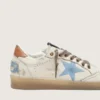 Women’s Ball Star LTD in white leather with light blue embroidered star