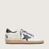 Women’s Ball Star LTD in white nappa leather with black leather star and heel tab