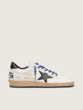 Women’s Ball Star LTD in white nappa leather with black leather star and heel tab