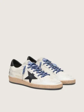 Women’s Ball Star LTD in white nappa leather with black leather star and heel tab