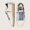 Women’s Ball Star LTD in white nappa leather with black leather star and heel tab