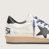 Women’s Ball Star LTD in white nappa leather with black leather star and heel tab