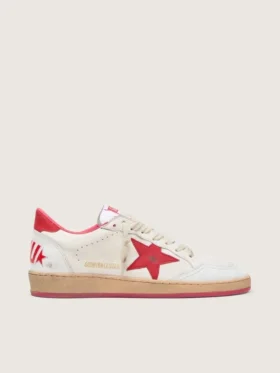 Women’s Ball Star Wishes in white leather with a red star and heel tab