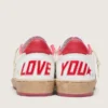 Men’s Ball Star Wishes in white leather with a red star and heel tab