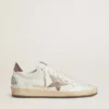 Women’s Ball Star Wishes in white leather with metallic bronze leather star