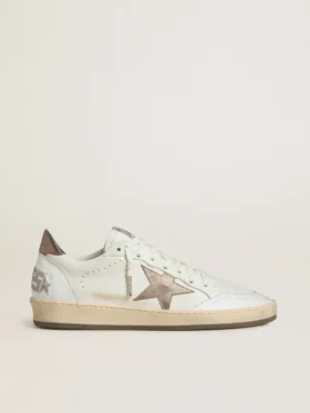 Women’s Ball Star Wishes in white leather with metallic bronze leather star