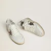 Women’s Ball Star Wishes in white leather with metallic bronze leather star
