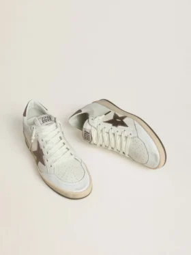 Women’s Ball Star Wishes in white leather with metallic bronze leather star