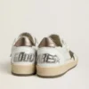 Women’s Ball Star Wishes in white leather with metallic bronze leather star