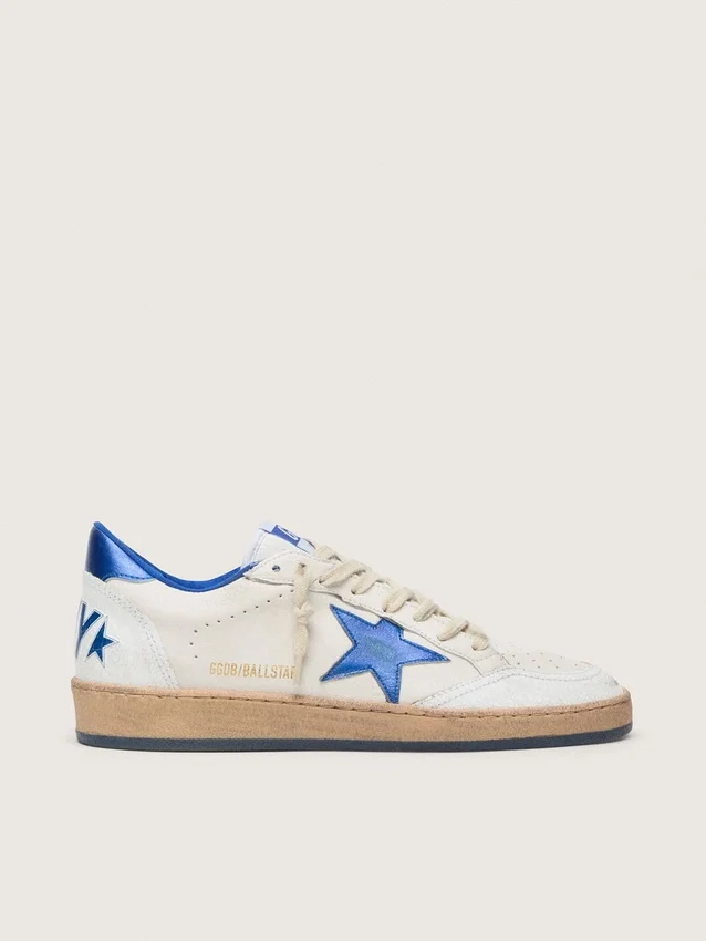 Women’s Ball Star Wishes in white nappa leather with bright blue star and heel tab