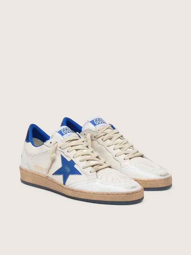 Women’s Ball Star Wishes in white nappa leather with bright blue star and heel tab