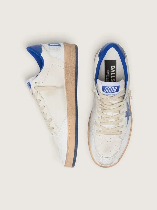 Women’s Ball Star Wishes in white nappa leather with bright blue star and heel tab