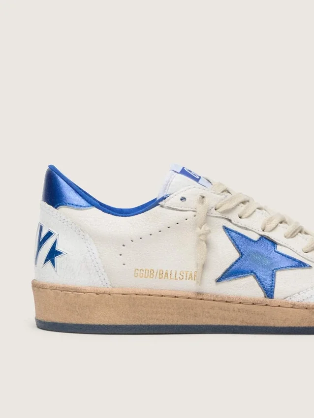 Women’s Ball Star Wishes in white nappa leather with bright blue star and heel tab
