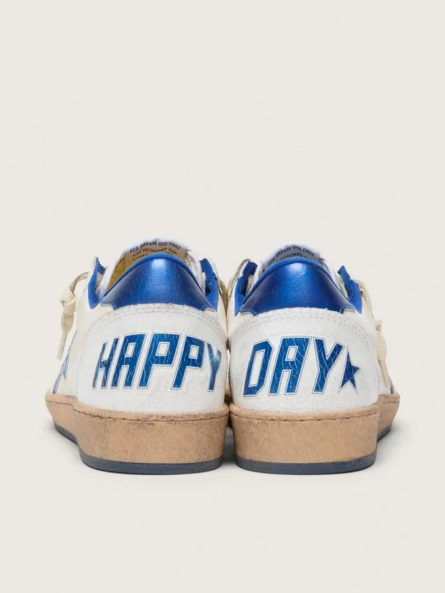 Women’s Ball Star Wishes in white nappa leather with bright blue star and heel tab