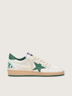 Women's Ball Star Wishes in white nappa leather with green leather star and heel tab