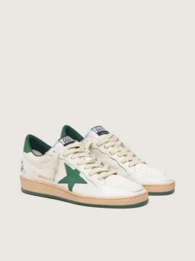 Women’s Ball Star Wishes in white nappa leather with green leather star and heel tab