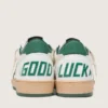 Women's Ball Star Wishes in white nappa leather with green leather star and heel tab