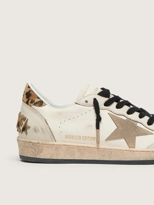 Men's Ball Star Wishes with suede star and leopard-print pony skin heel tab
