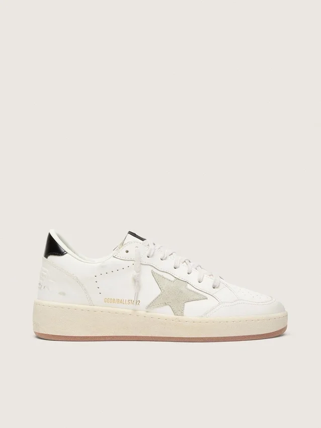 Ball Star with ice-gray suede star and glossy black leather heel tab