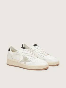 Women’s Ball Star with ice-gray suede star and glossy black leather heel tab