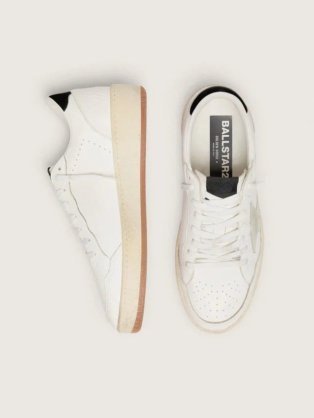 Ball Star with ice-gray suede star and glossy black leather heel tab