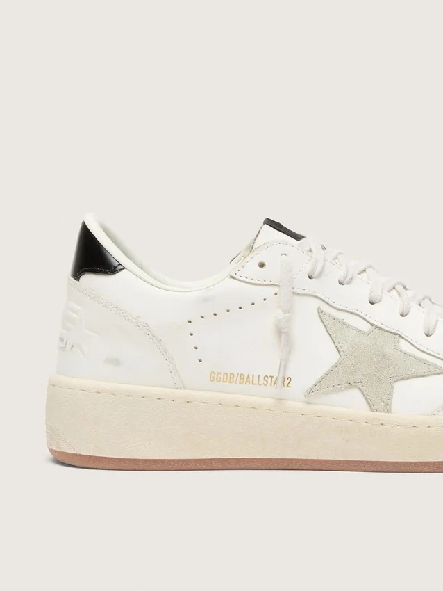 Ball Star with ice-gray suede star and glossy black leather heel tab