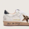 Women's Ball Star with leopard print pony skin star and black heel tab