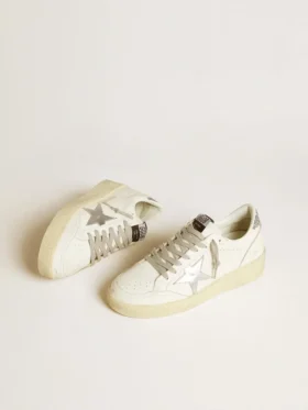 Women’s Ball Star with silver leather star and silver glitter heel tab