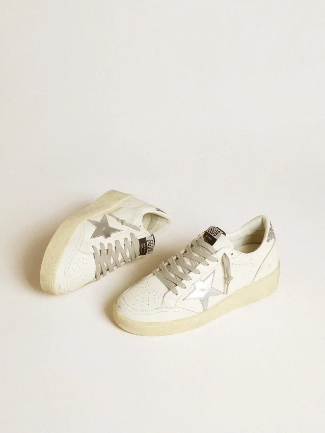 Women's Ball Star with silver leather star and silver glitter heel tab