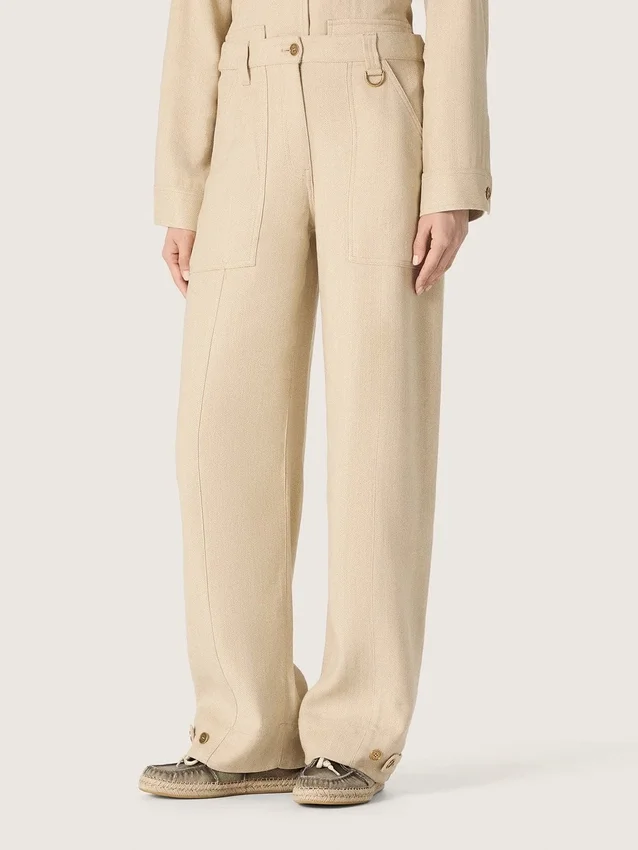 Women's beige viscose pants