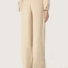 Women's beige viscose pants