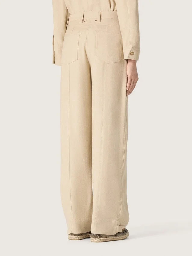 Women's beige viscose pants