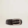 Women's belt in black leather