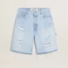 Women's Bermuda shorts in lived-in effect denim