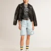 Women's Bermuda shorts in lived-in effect denim