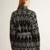 Women’s black cardigan with belt and crystals