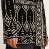 Women’s black cardigan with belt and crystals