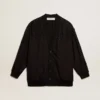 Women’s black cardigan with shaded embroidery