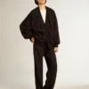 Women’s black cardigan with shaded embroidery