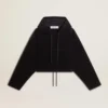 Women’s black chenille sweatshirt with embroidery on the back
