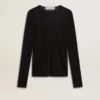 Women's black crew neck t-shirt