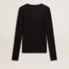 Women's black crew neck t-shirt