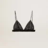 Women's black crochet top with crystals